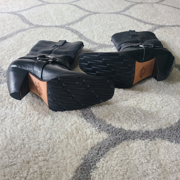 Charlie Horse Black Leather Cowboy Boots 6B - Picture 6 of 7